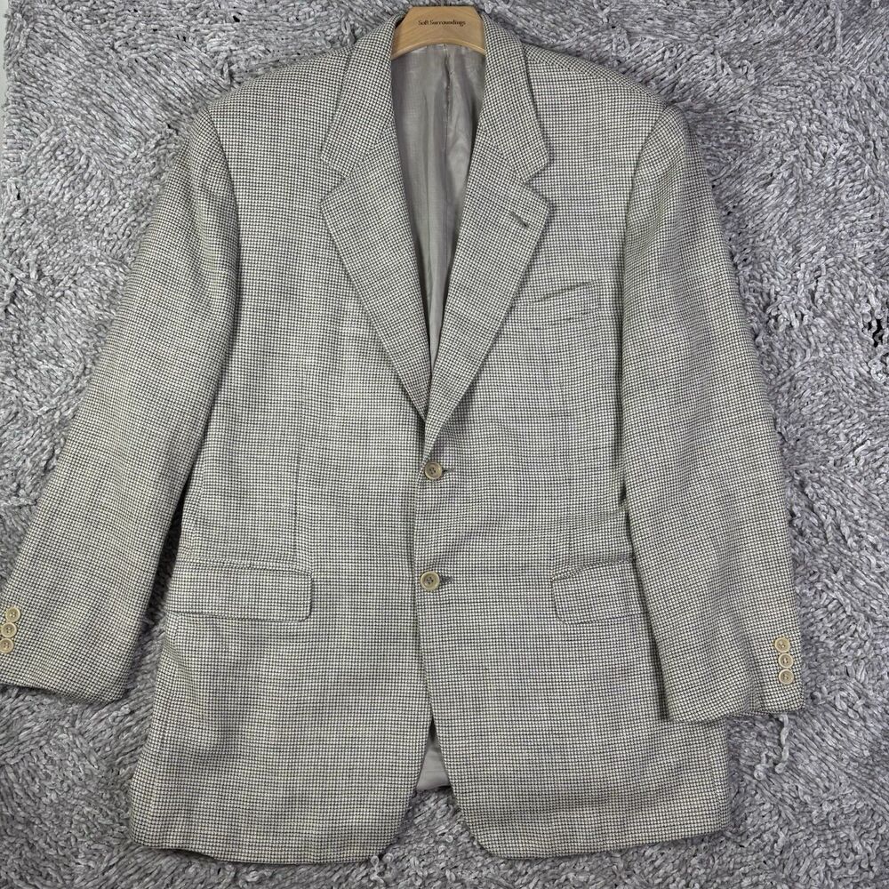 Canali Proposta Blazer Mens 54R Gray Wool Linen Silk Business Italy Designer